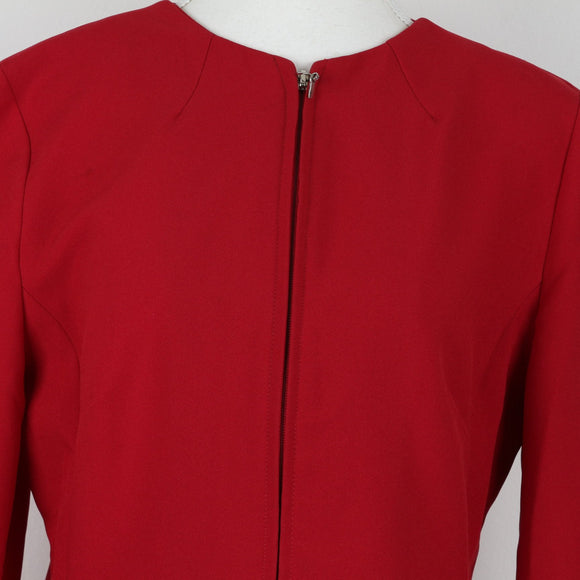 Vintage Red Zip-Up Blazer | Size M