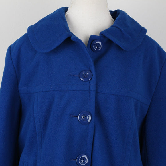 Fashion Express Electric Blue Cropped Coat | Size 16