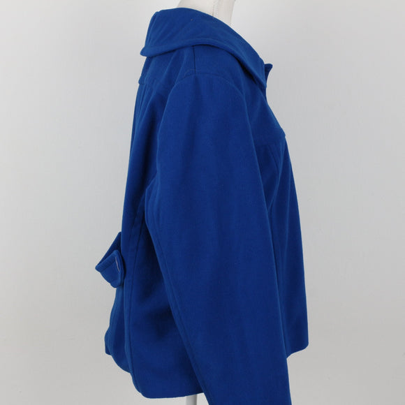 Fashion Express Electric Blue Cropped Coat | Size 16
