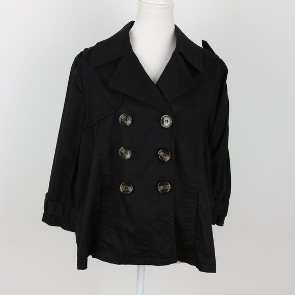 Marien Hall Black Cropped Coat | Size 12
