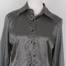 Monsi Woman Black & White Satin Blouse | Size 32-2