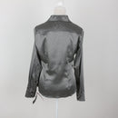 Monsi Woman Black & White Satin Blouse | Size 32-5