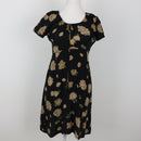 Black Floral Mini Dress | Size S-1