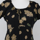 Black Floral Mini Dress | Size S-2