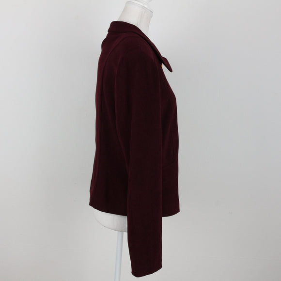Vintage Maroon Zip-Up Jacket | Size M