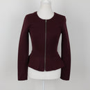 Maroon Poplin Zip-Up Jacket | Size 34-1