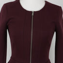 Maroon Poplin Zip-Up Jacket | Size 34-2