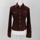 Brown Corduroy Long Sleeve Shirt | Size 28-1