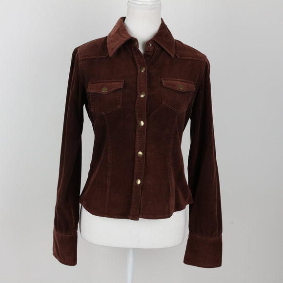 Brown Corduroy Long Sleeve Shirt | Size 28