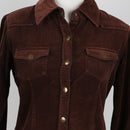 Brown Corduroy Long Sleeve Shirt | Size 28-2