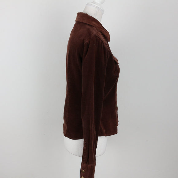 Brown Corduroy Long Sleeve Shirt | Size 28