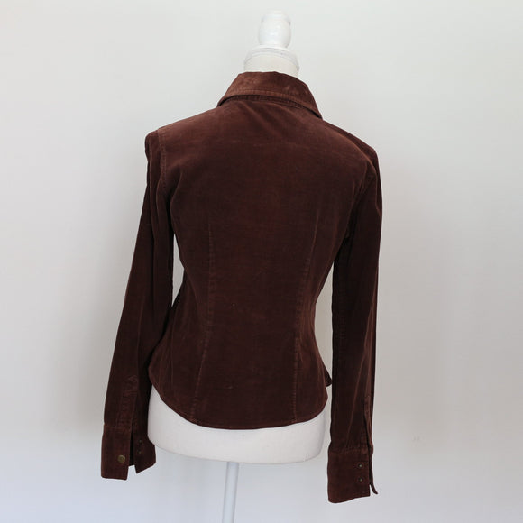 Brown Corduroy Long Sleeve Shirt | Size 28