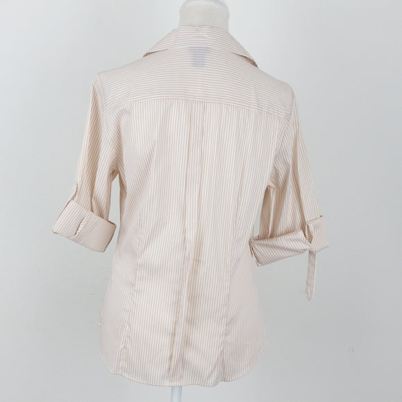 H&M 3/4 sleeve stripe fitted shirt - 10