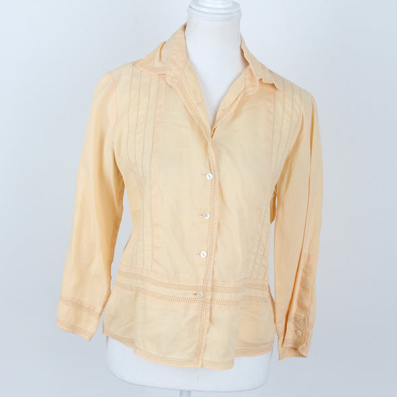 Daniel Hetcher butter yellow button up blouse - 34