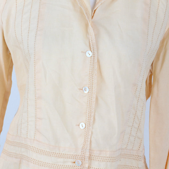 Daniel Hetcher butter yellow button up blouse - 34
