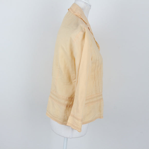 Daniel Hetcher butter yellow button up blouse - 34