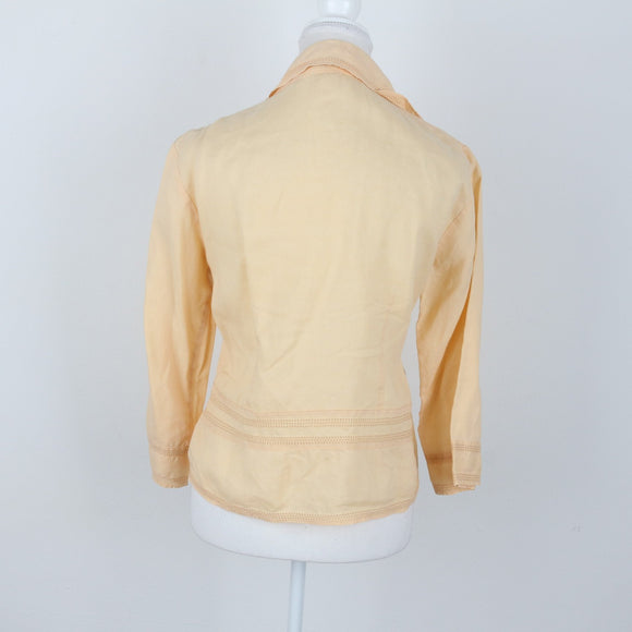 Daniel Hetcher butter yellow button up blouse - 34