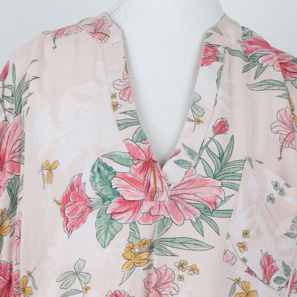 Old Khaki pink floral blouse - 10