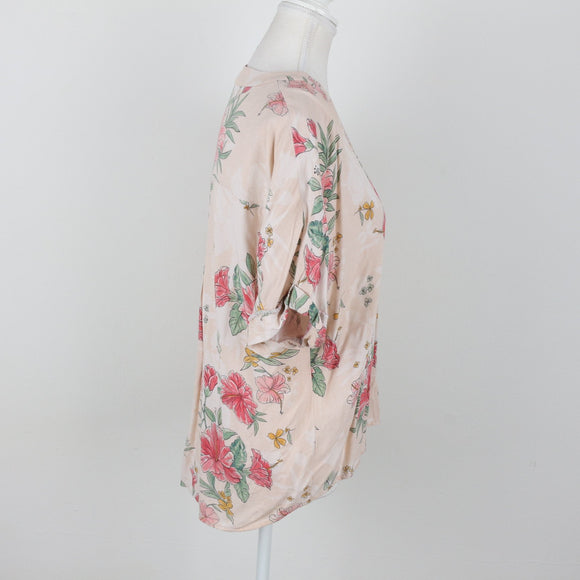 Old Khaki pink floral blouse - 10