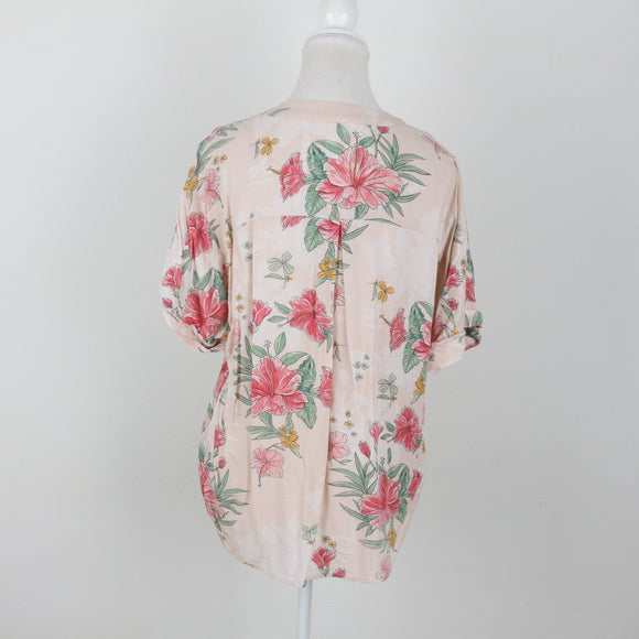Old Khaki pink floral blouse - 10