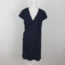 H&M Navy Blue Floral Wrap Dress | Size L – Secondhand-1