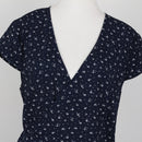H&M Navy Blue Floral Wrap Dress | Size L – Secondhand-4