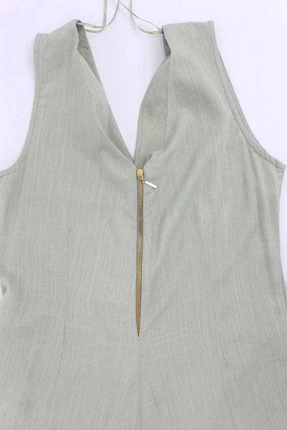 Sage green linen jumpsuit