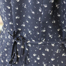 H&M Navy Blue Floral Wrap Dress | Size L – Secondhand-3
