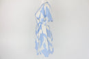 Blue and white open back mini dress-2
