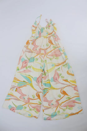 Watercolor wideleg jumpsuit - 0