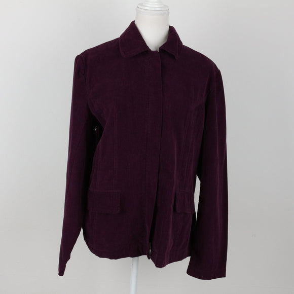 Purple Corduroy Zip-Up Jacket | Size L – Secondhand