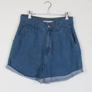 Legit High-Waisted Denim Shorts | Mid Blue Wash | Size L-1
