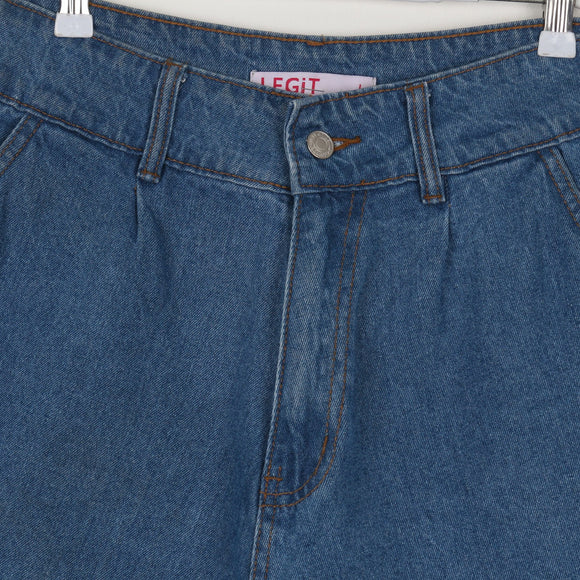 Legit High-Waisted Denim Shorts | Mid Blue Wash | Size L