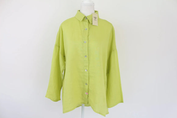 Lime green long sleeve shirt - XL