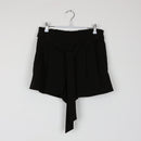 Zara Black Paper-Bag Waist Mini Shorts | Tie Belt | Size M-1