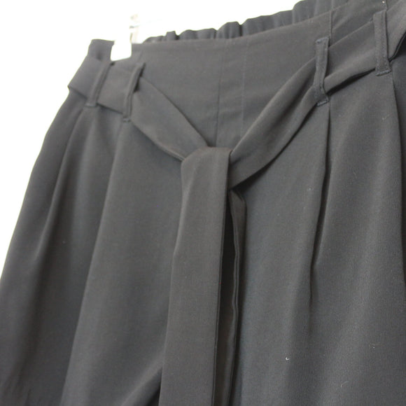 Zara Black Paper-Bag Waist Mini Shorts | Tie Belt | Size M