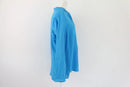 Blue long sleeve 100% linen blouse-5