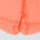 Woolworths Coral Shorts | Scalloped Eyelet Hem | Drawstring Waist | Size 14-2