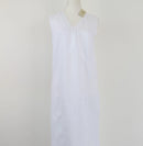 White midi length 100% linen dress - XS-1
