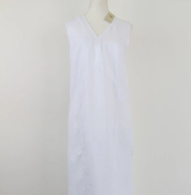 White midi length 100% linen dress - XS