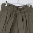 H&M Olive Green Pleated Midi Skirt | Self-Tie Belt | Size 12-2