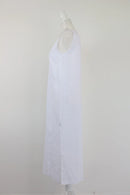 White midi length 100% linen dress - XS-3