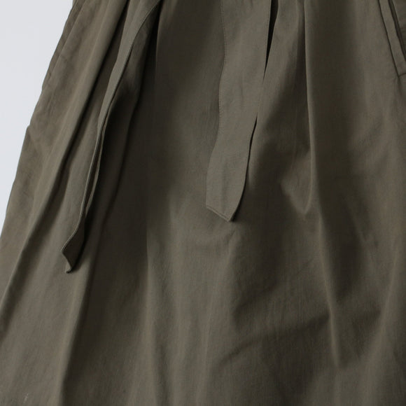 H&M Olive Green Pleated Midi Skirt | Self-Tie Belt | Size 12