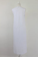White midi length 100% linen dress - XS-4