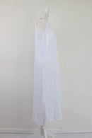 White midi length 100% linen dress - XS-5