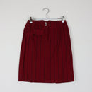 Maroon & Black Pinstripe Pencil Skirt | Straight Fit | Size XS-1