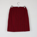 Maroon & Black Pinstripe Pencil Skirt | Straight Fit | Size XS-2