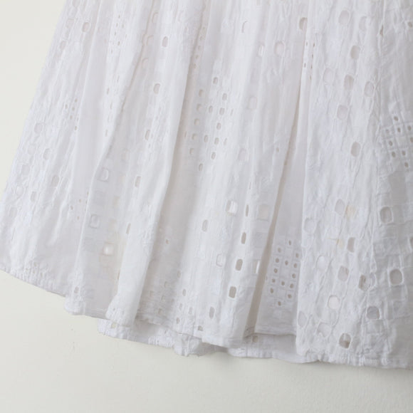 Woolworths White Broderie Anglaise Midi Skirt | Gathered Waist | Size 6