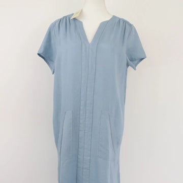 Light Blue Linen Center-Seam Dress | Brand New