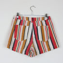 Forever 21 Multicolour Stripe Denim Shorts | Red & Mustard | Waist 28-3